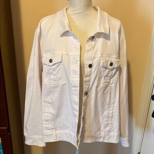Women with Control White Jean Jacket